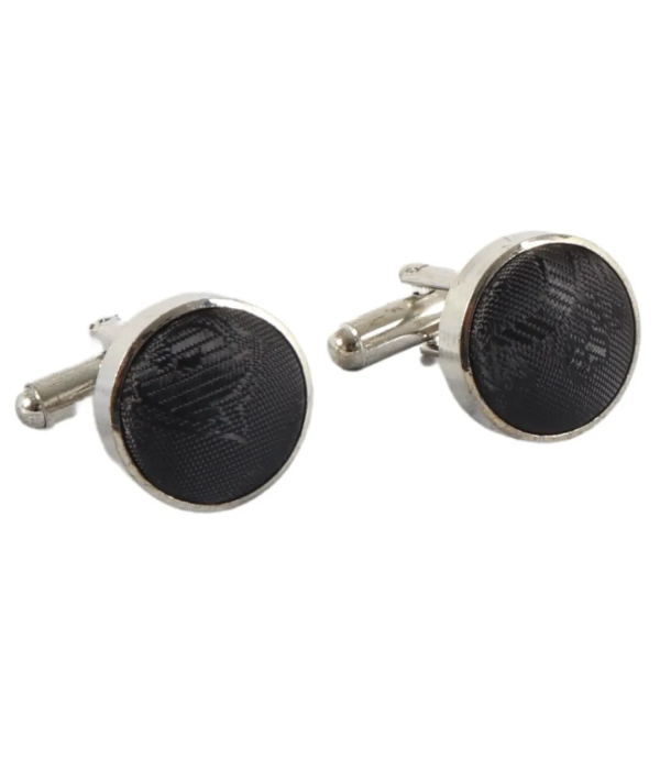 Men's Black Bow Tie Pocket Square Cuff Links Gift Set