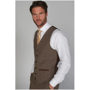 Ralph – Men’s Tweed Brown Waistcoat