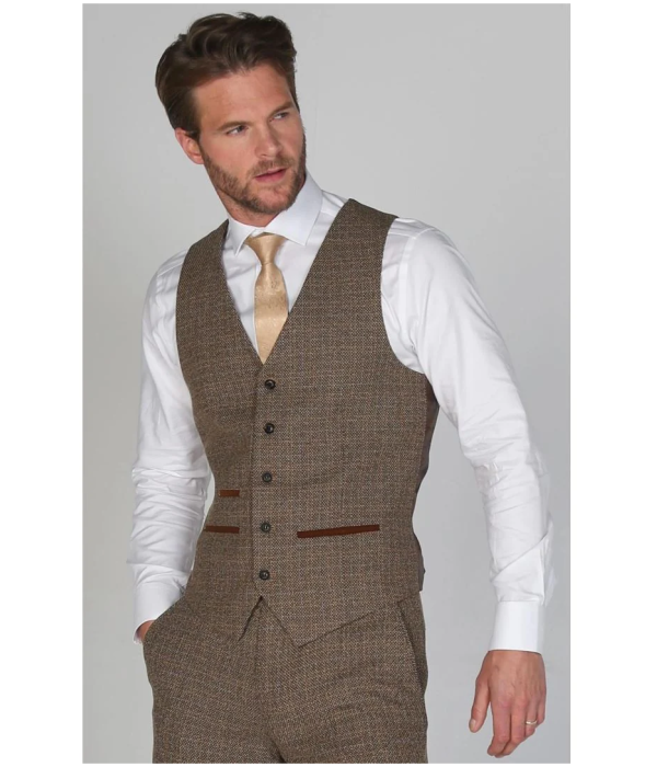 Ralph - Men's Tweed Brown Waistcoat