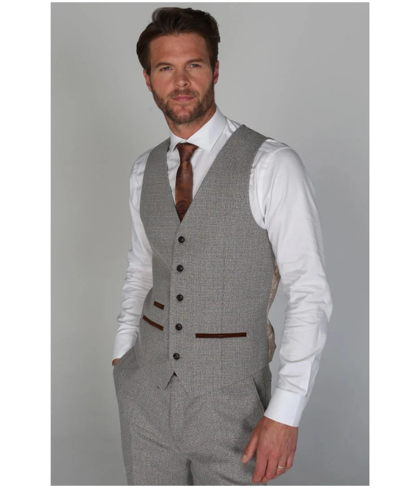 Ralph - Men's Cream Tweed Waistcoat