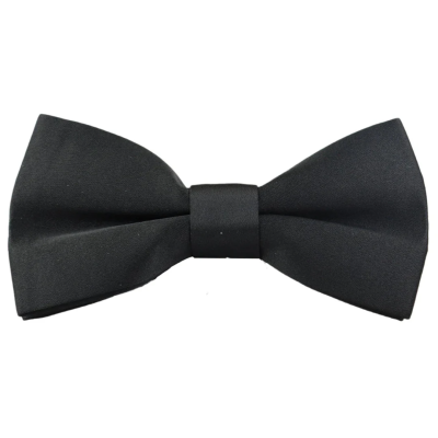 Bow Tie Black Satin Clip On Men's Boys Unisex Tuxedo Shirt