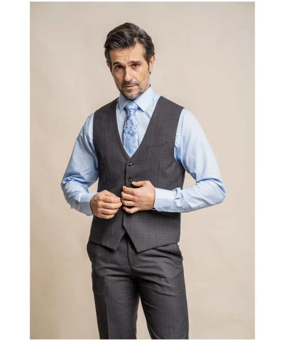 Seeba - Men's Classic Charcoal Waistcoat