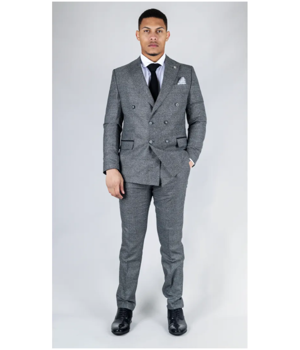 STZ90 - Men's Grey Double Breasted 2 Piece Suit