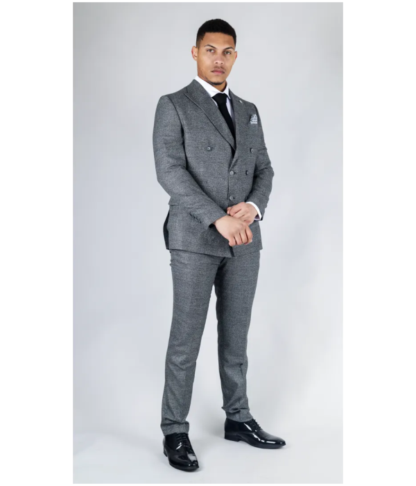 STZ90 - Men's Grey Double Breasted 2 Piece Suit