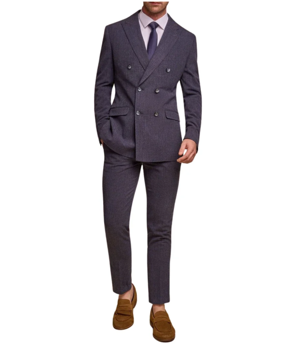 Tokyo - Men's Navy Blue 2 Piece Double Breasted Suit