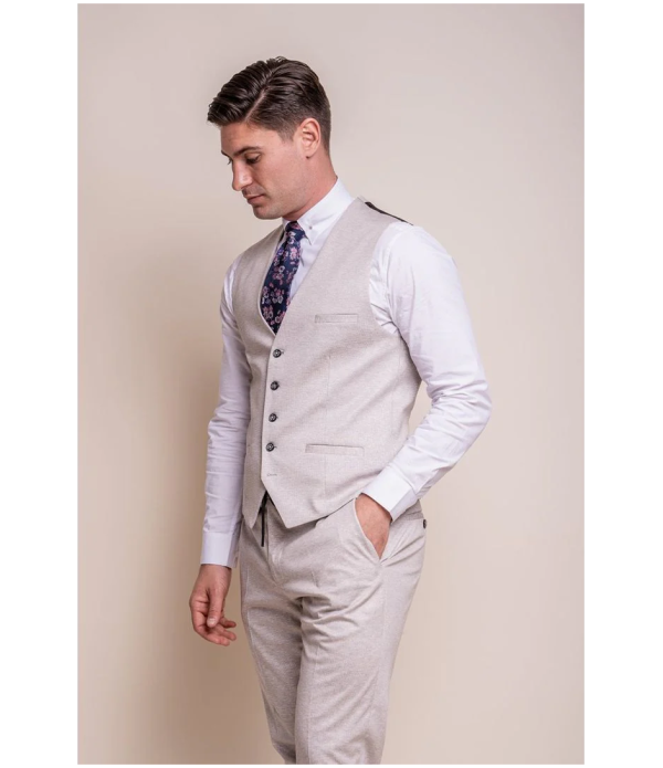 Valencia Men's Classic Cream 3-Piece Wedding Suit