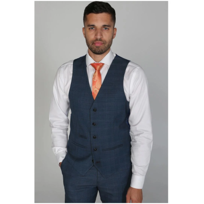 Viceroy - Men's Blue Check Waistcoat