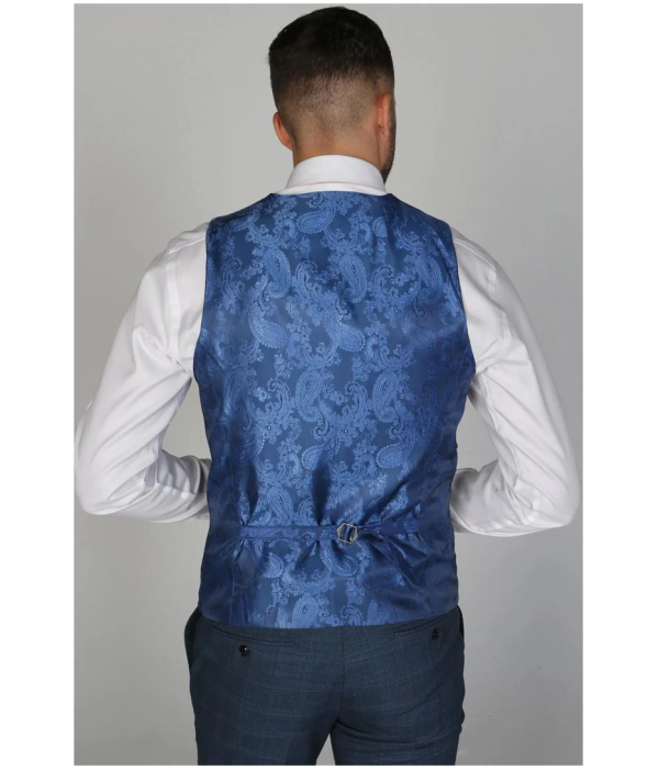 Viceroy - Men's Blue Check Waistcoat