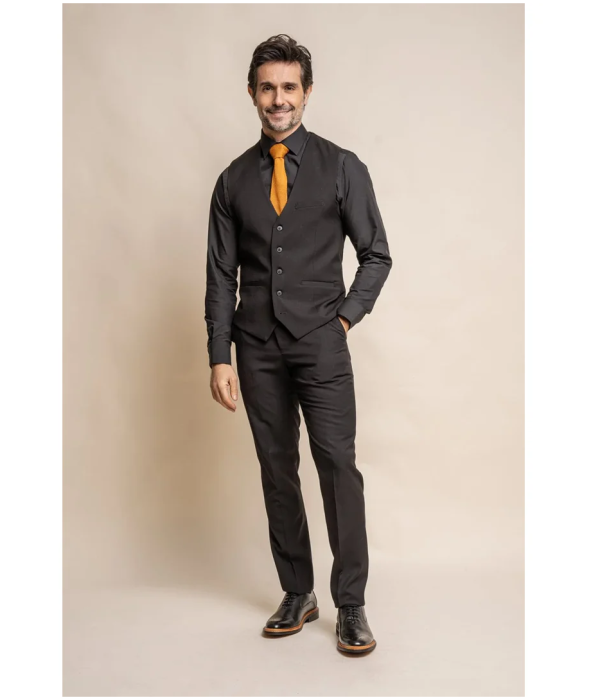 Marco - Men's Classic Black Waistcoat