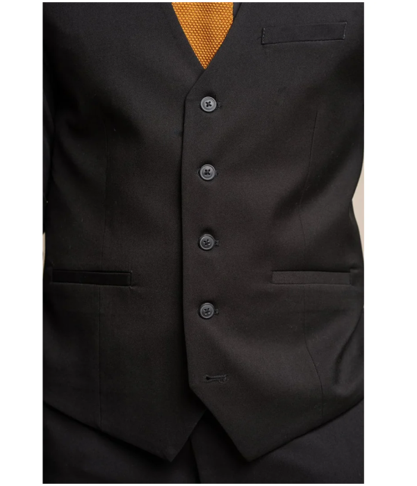 Marco - Men's Classic Black Waistcoat