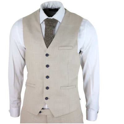 Men's Tweed Check Peaky Blinders Waistcoat Gilet Classic Herringbone