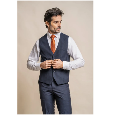 Seeba - Men's Classic Navy Blue Waistcoat