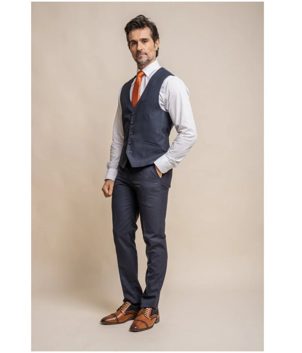 Seeba - Men's Classic Navy Blue Waistcoat